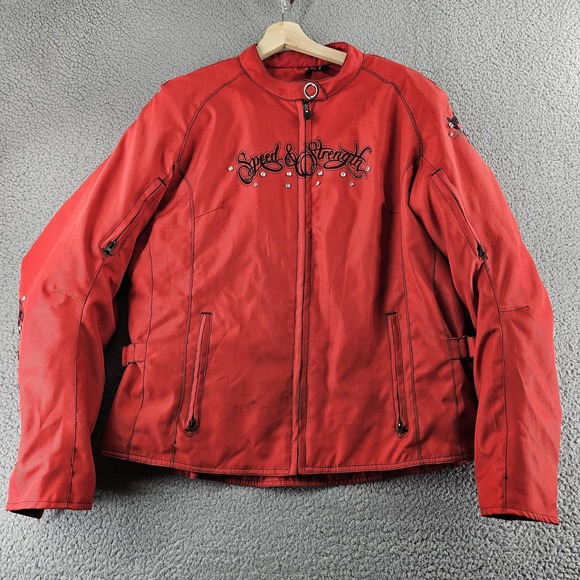 Speed and Strength Jacket‎ Womens 2XL Red To The Nines Motorcycle Textile Riding - Picture 2 of 16